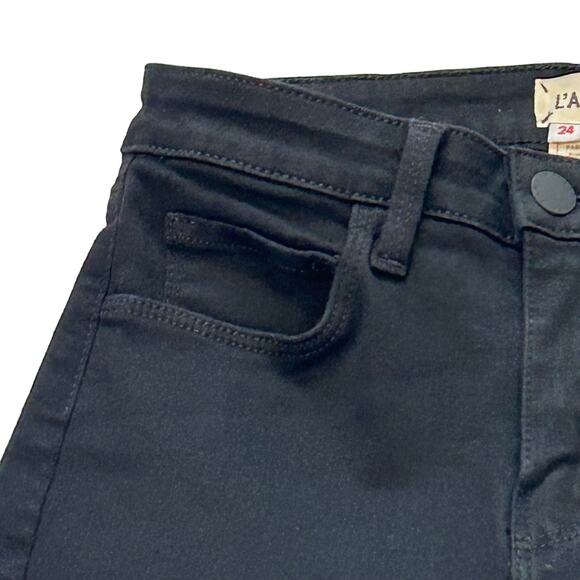 L'AGENCE Margot High Rise Skinny Jean in Noir 24 - Picture 4 of 9